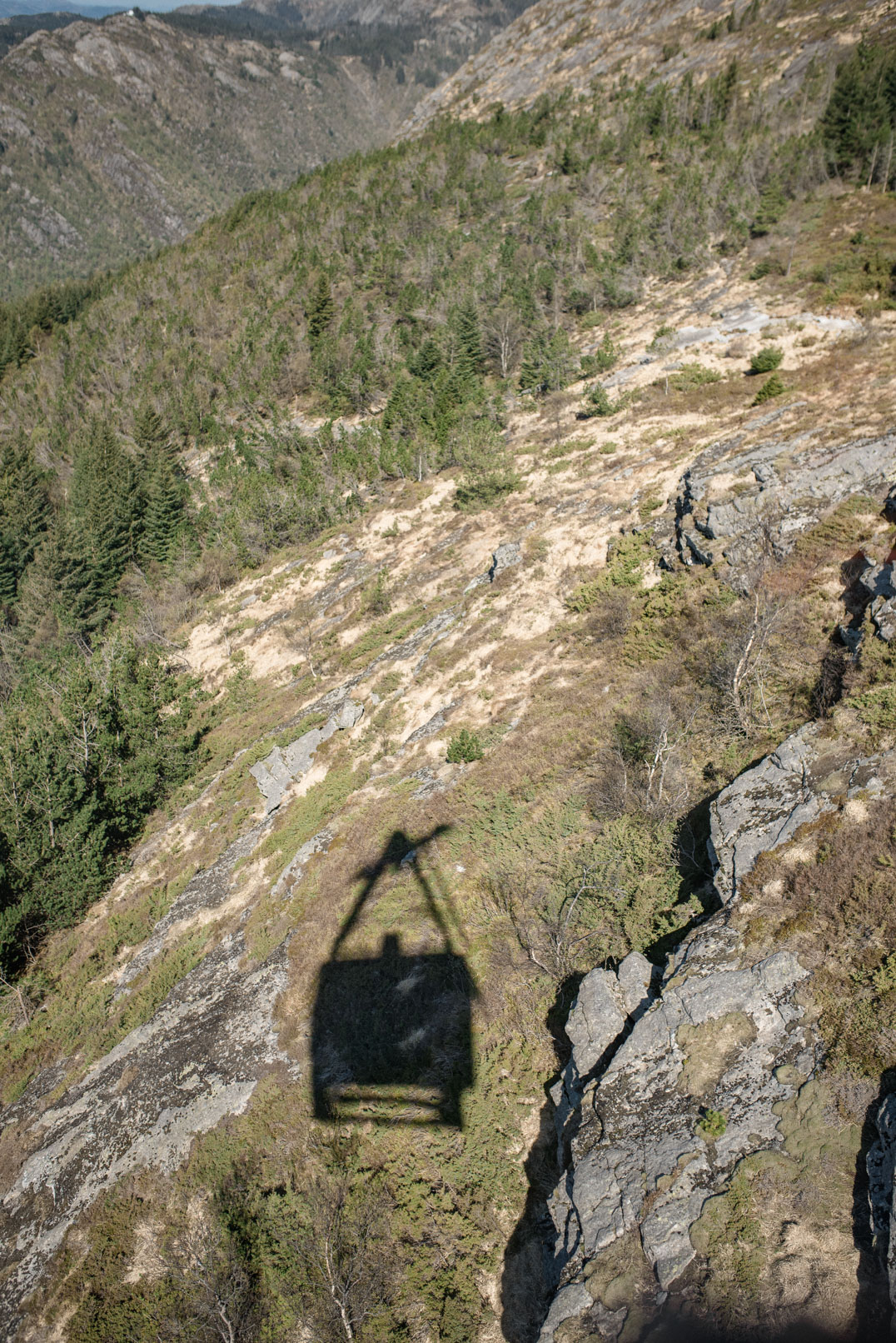Ulriken 643 - The shadow of the cable car on the mountain